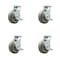 Service Caster 6 Inch Thermoplastic Rubber Swivel Caster Set with Roller Bearings and Brake SCC SCC-30CS620-TPRRF-TLB-4 - alternate 1